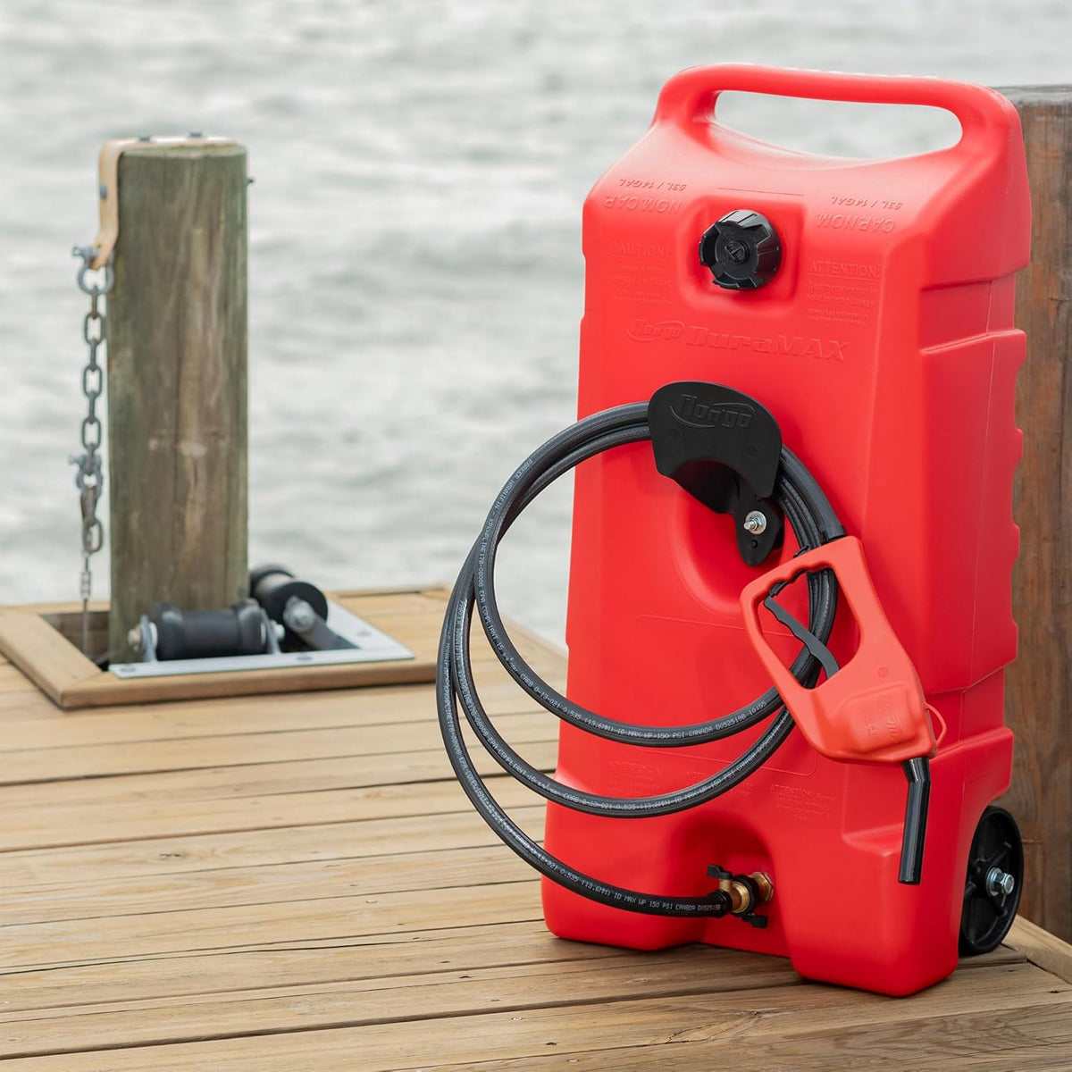 14 Gallon Portable Gas Fuel Tank Container with Siphon Pump and Hose, 2 Pack, Red H352208