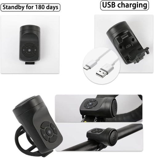 120Db USB Rechargeable Electric Bike Horn with 4 Sound Modes J1069