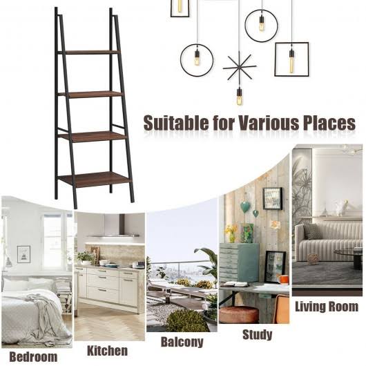 4 Tier Metal Bookcase Bookshelf B31773