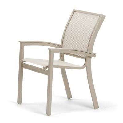 Stacking Patio Dining Armchair Textured Silver Smoke X3371