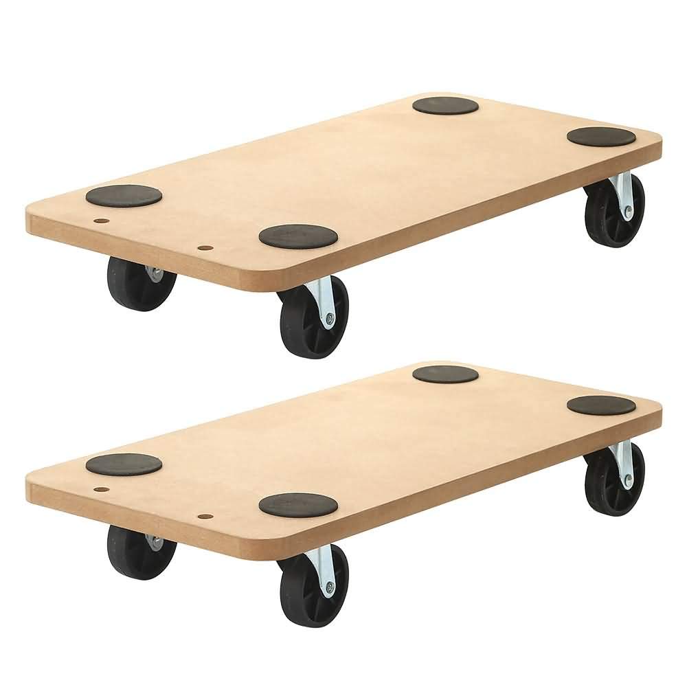 6 Pack Rectangle Wood Platform Furniture Dolly Cart with 3 Inch Wheel L90248