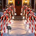 10 Pcs Solar Candy Cane Lights with 100 Led Lights H5589