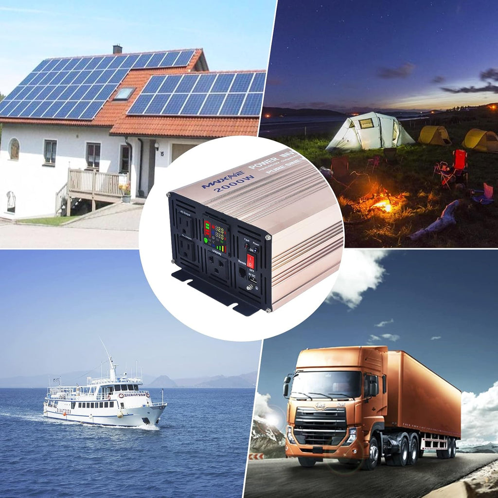 2000 Watts Pure Sine Wave Power Inverter with LCD Display V976