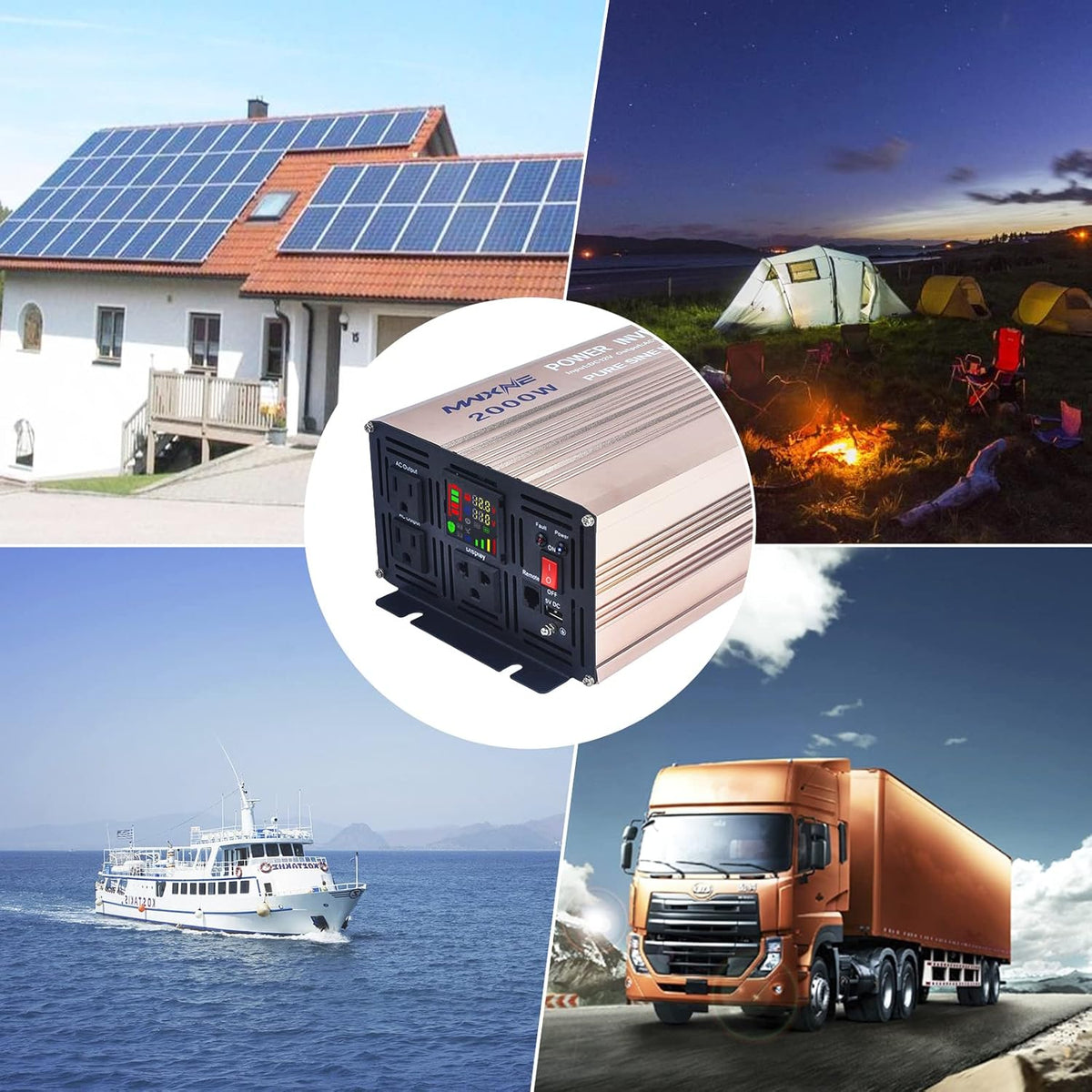 2000 Watts Pure Sine Wave Power Inverter with LCD Display V976