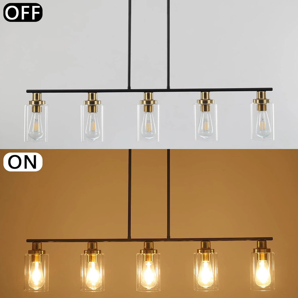5 Lights Clear Glass Shade Island Light C483978