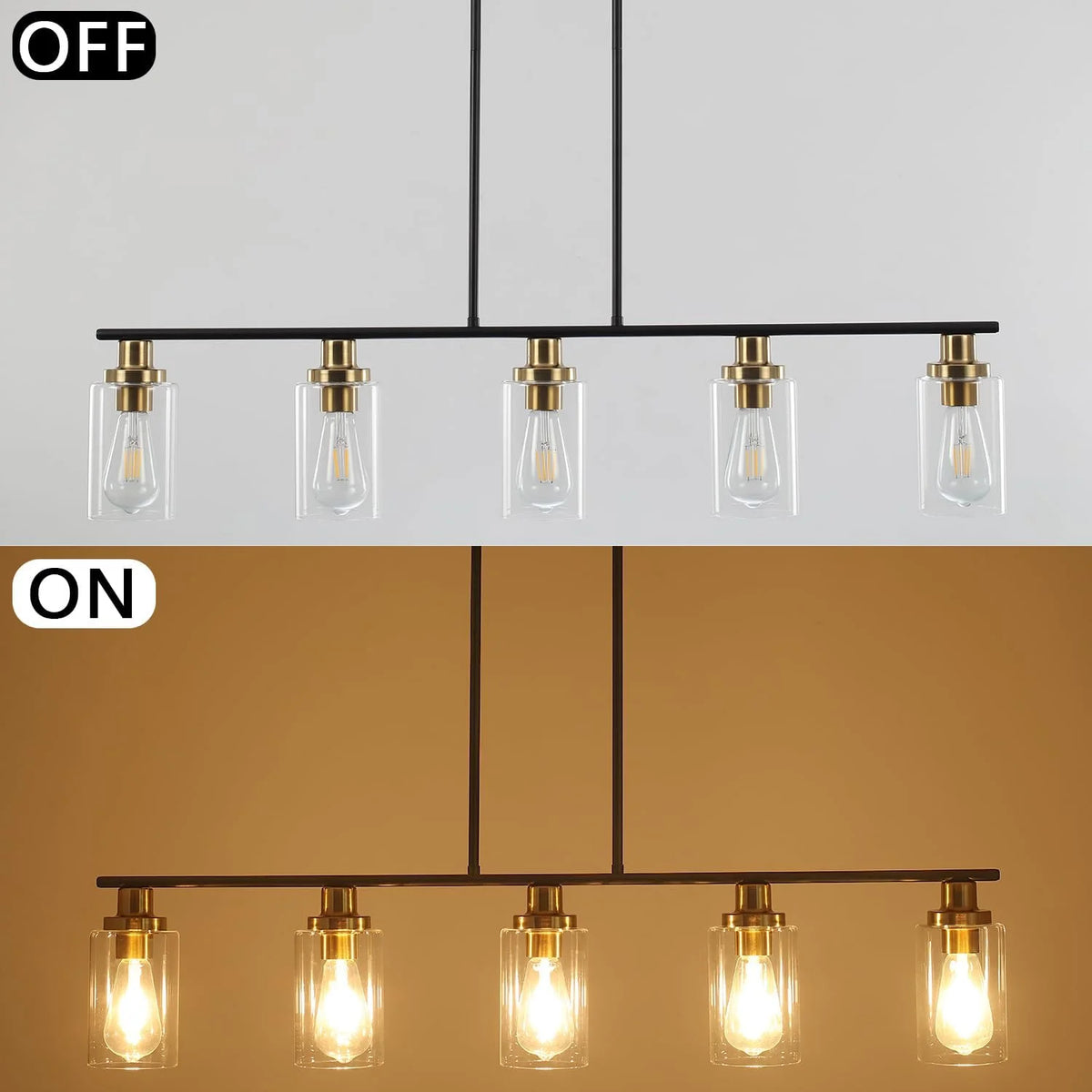 5 Lights Clear Glass Shade Island Light C483978