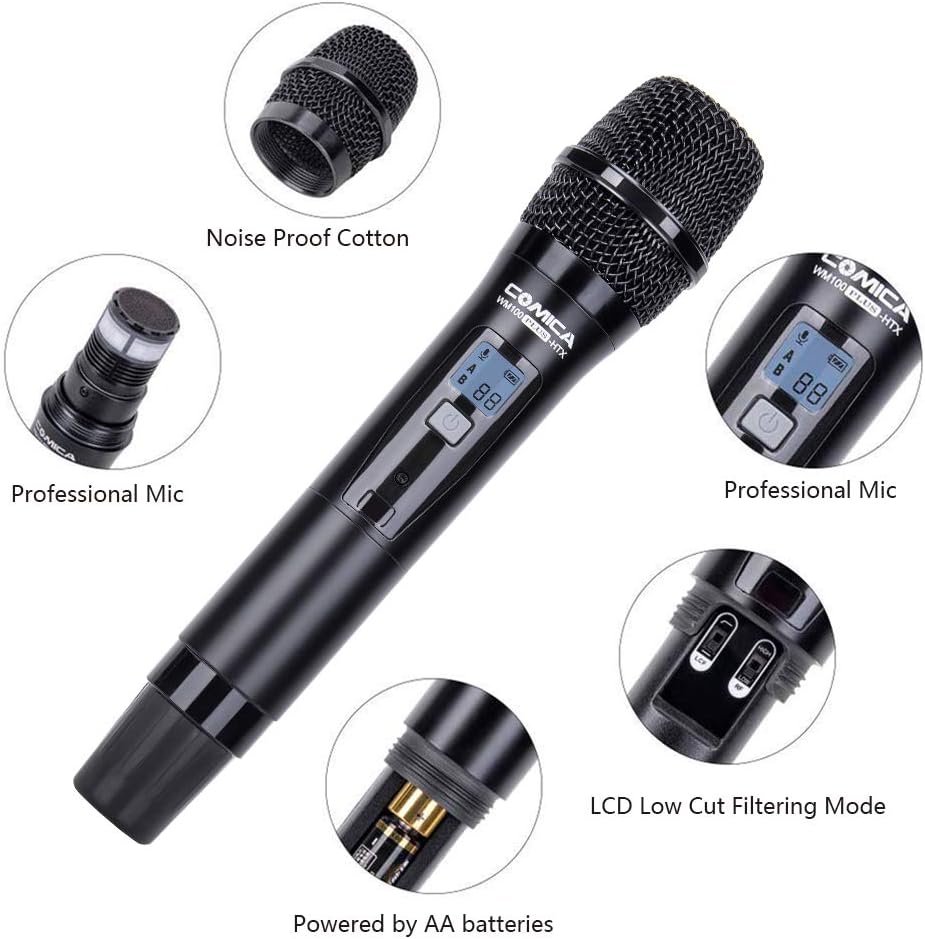 UHF Wireless Handheld Transmitter Lavalier Microphone System S34425