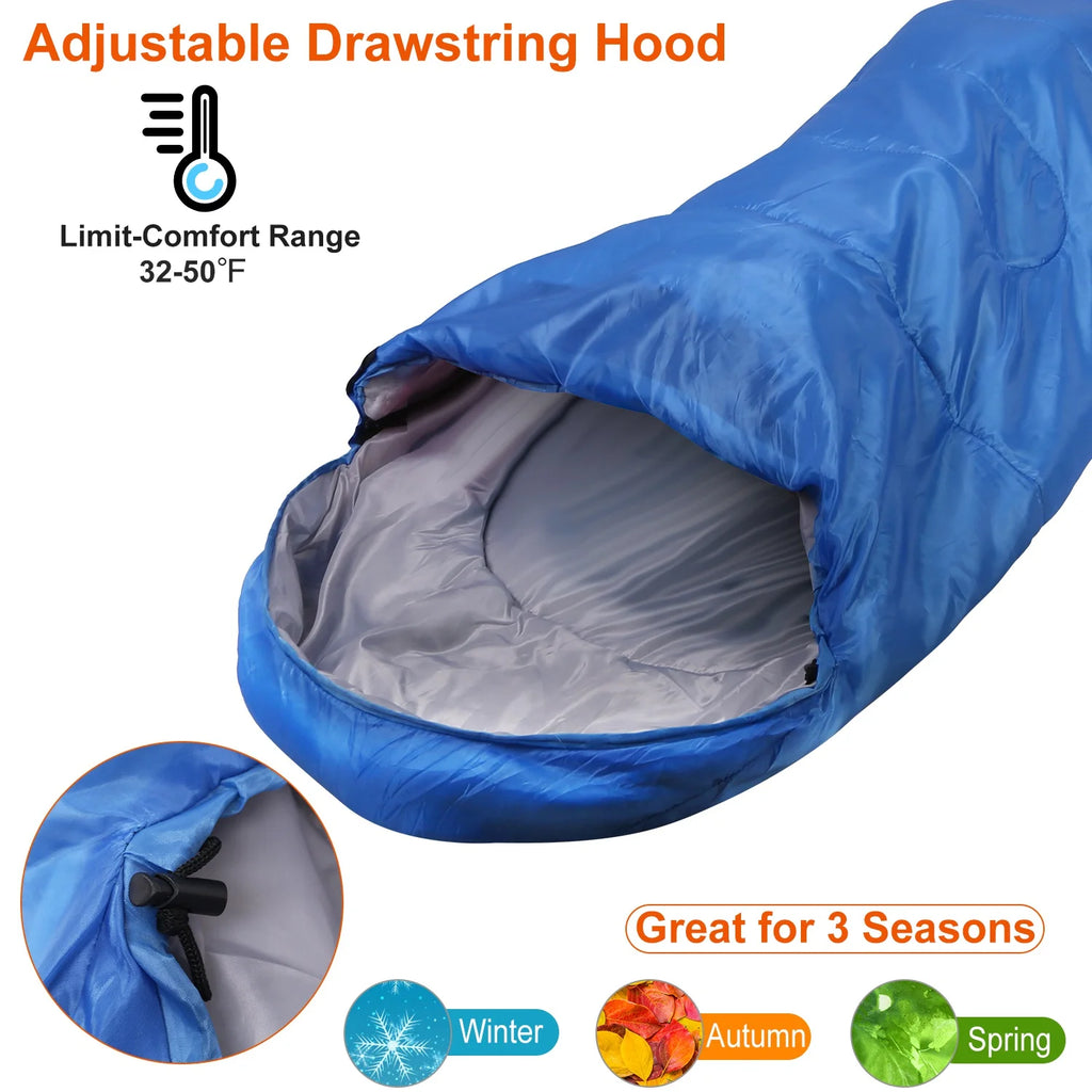 Royal Blue Backpacking Sleeping Bag with Carry Bag A146368