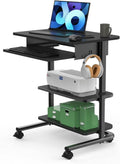 Adjustable Height Mobile Workstation with Retractable Keyboard Tray N640165