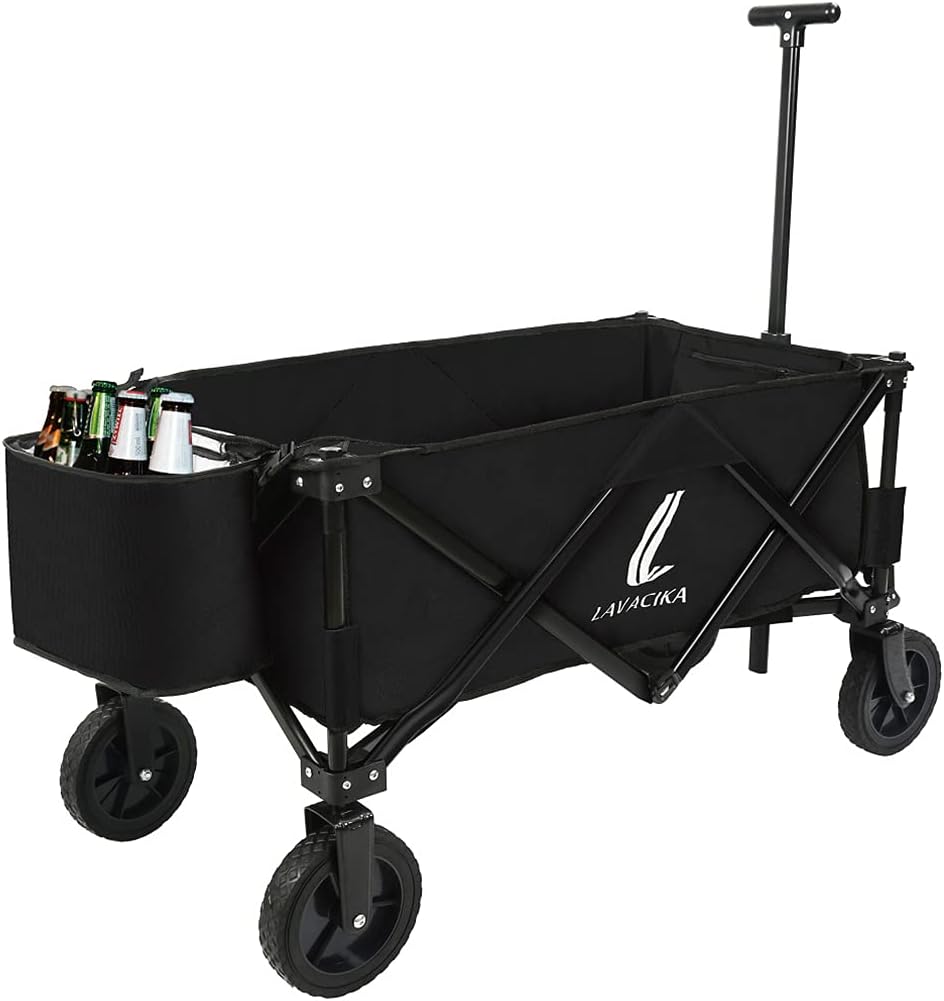 Collapsible Utility Wagon with Wheels Black E5809