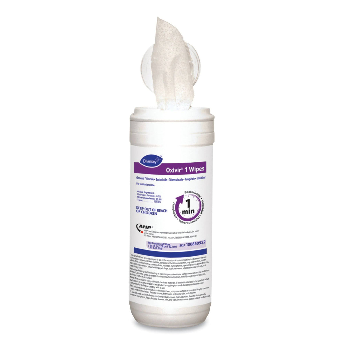 Oxivir 1 Wipes 7 inch x 8 inch 60 Canister 12 Carton A1644