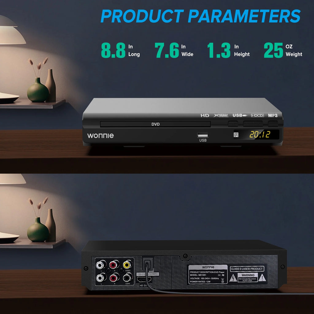HD DVD Player for TV with USB Input and Remote Control W521