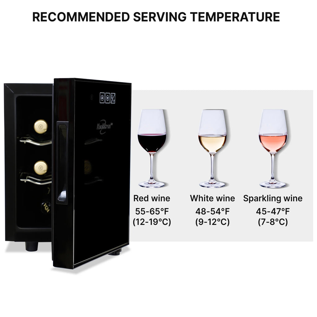 6-Bottle Wine Cooler with Wine Rack and Temp. Control A295393