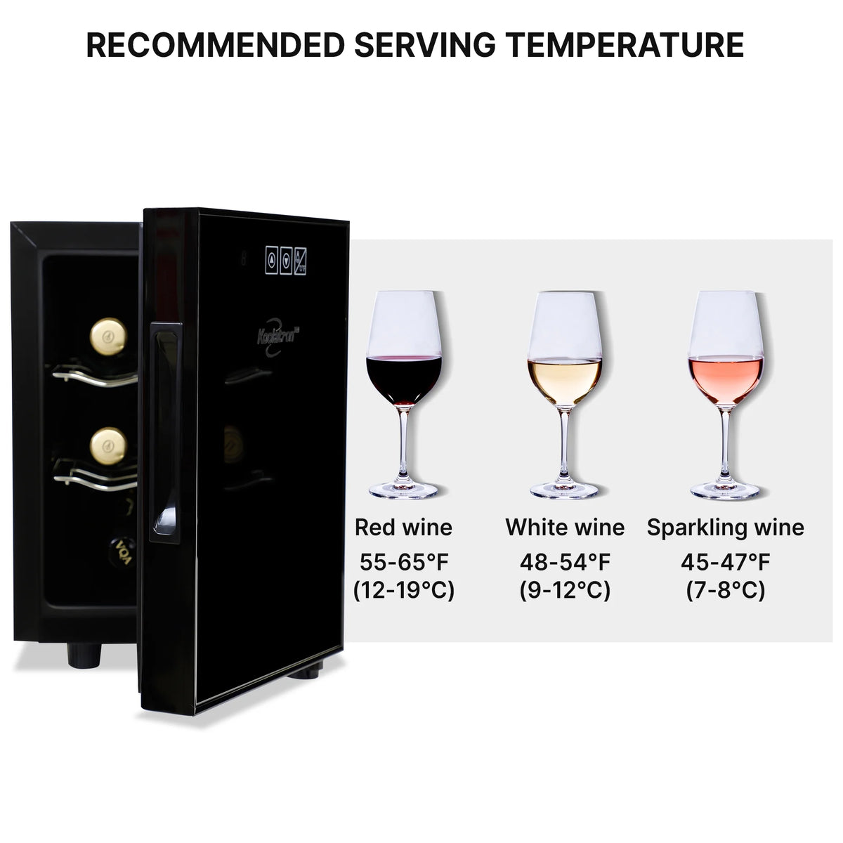 6-Bottle Wine Cooler with Wine Rack and Temp. Control A295393
