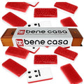 Red High Gloss Dominoes Set with Natural Wooden Storage Box with Walnut Finish M50722