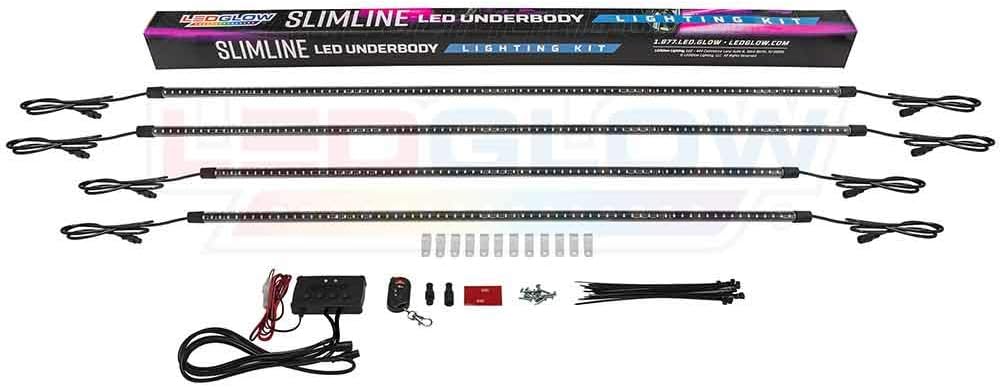 4pc Multi-Color LED Underbody Lighting Kit with Control Box & Remote F21669