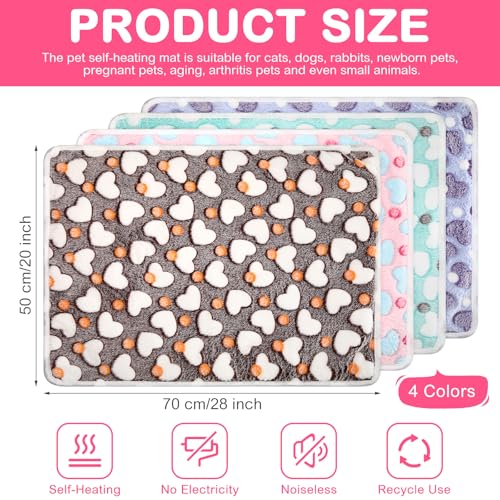 4 Pack Self Warming Cat Bed with Removable Cover, 16 x 20 Inches D87619