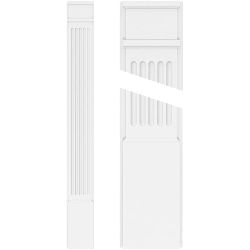 Fluted PVC Pilaster with Decorative Capital & Base (Pair) U2264