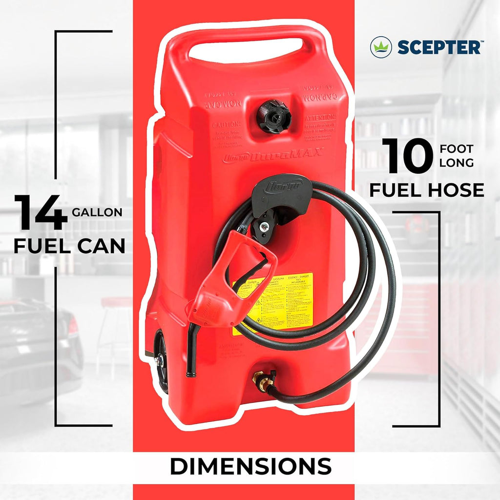14 Gallon Portable Gas Fuel Tank Container with Siphon Pump and Hose, 2 Pack, Red H352208