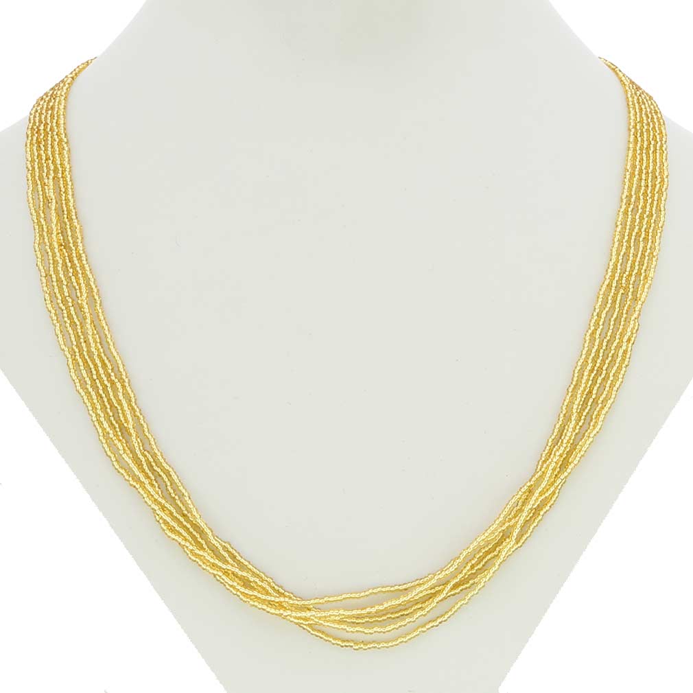 Gold Seed Bead Necklace I392559