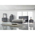 Light Gray Fabric & Wood Dresser E507171