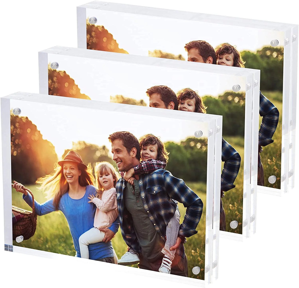 Magnetic Acrylic Photo Frame 5 in x 7 in Clear Pack of 3 A711888