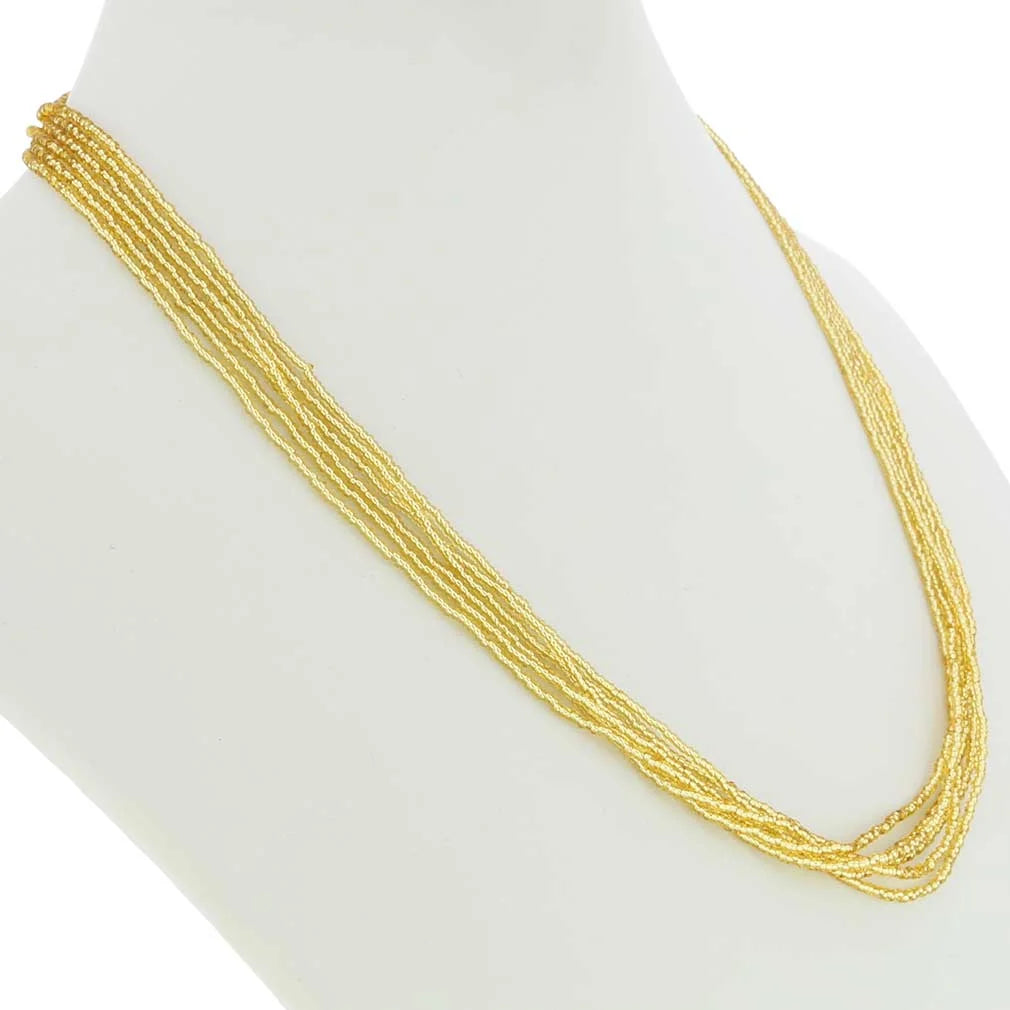 Gold Seed Bead Necklace I392559