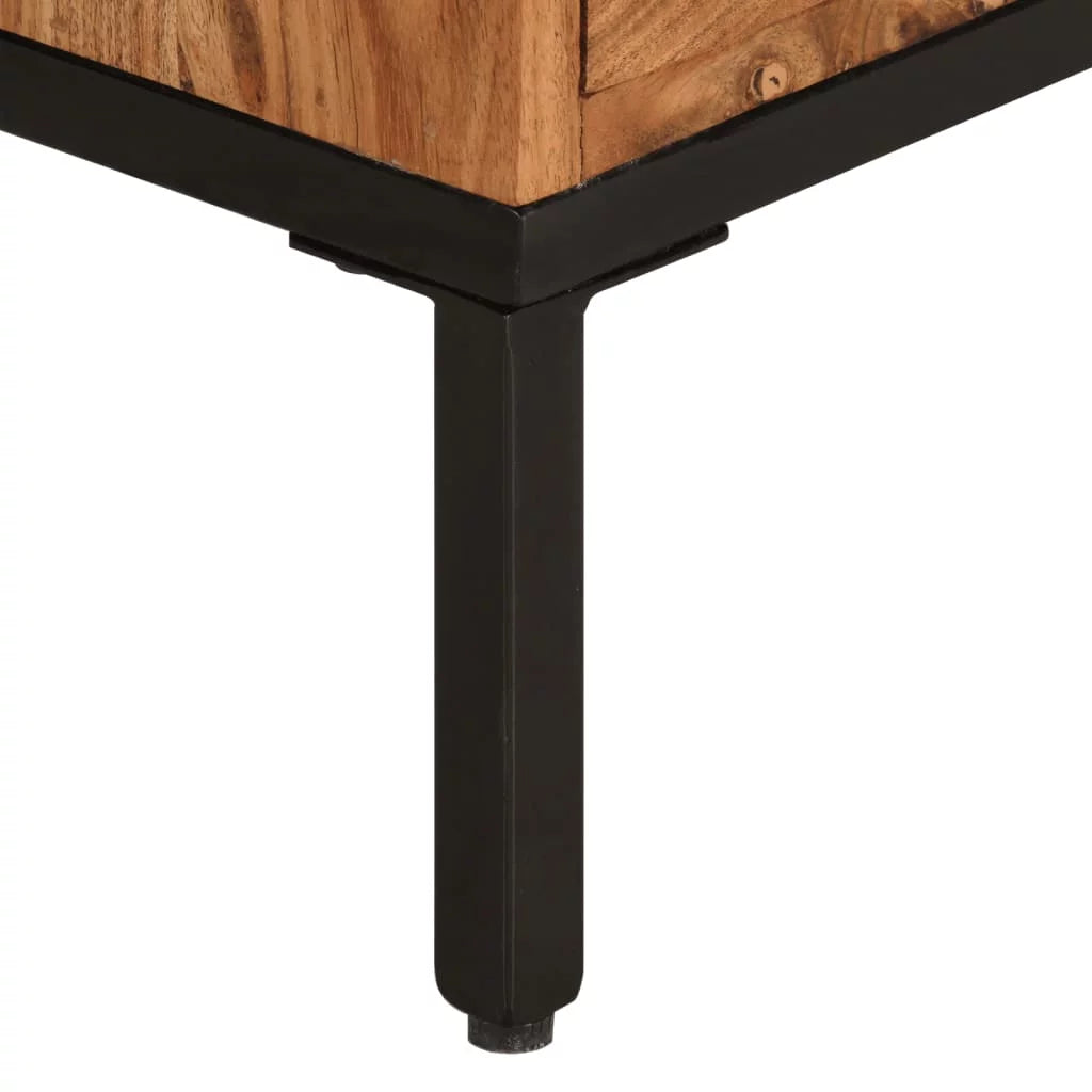 Honey Brown and Gray Solid Wood Acacia TV Stand A783