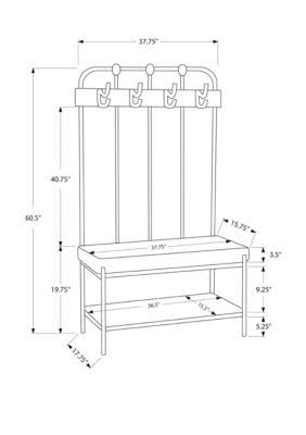 Charcoal Grey Metal Bench N8949