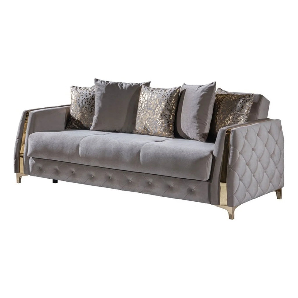 2PC Living Room Set Wood Taupe Y3356