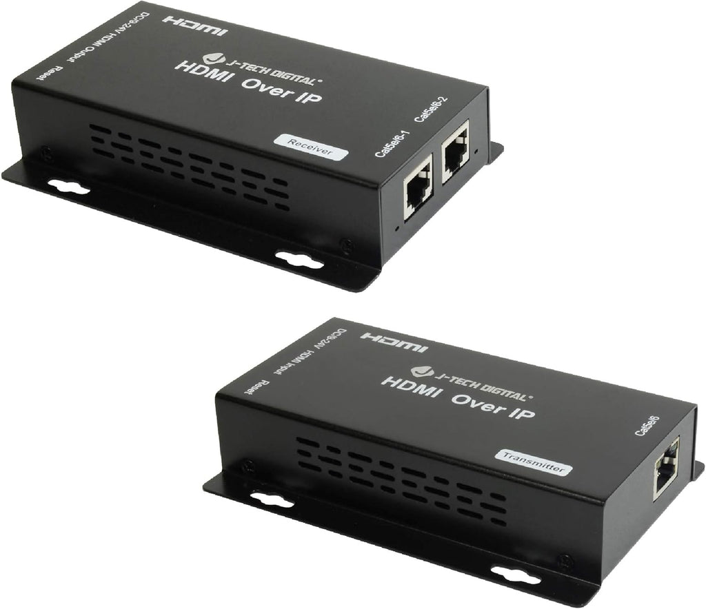 HDMI Extender Over Cat 5e/Cat6 Cable Daisy Chain Cascade to Multiple Receivers TCP/IP up to 1080P FHD 60Hz 400ft / 120M HDCP 1.4 Pack of 2 W58279