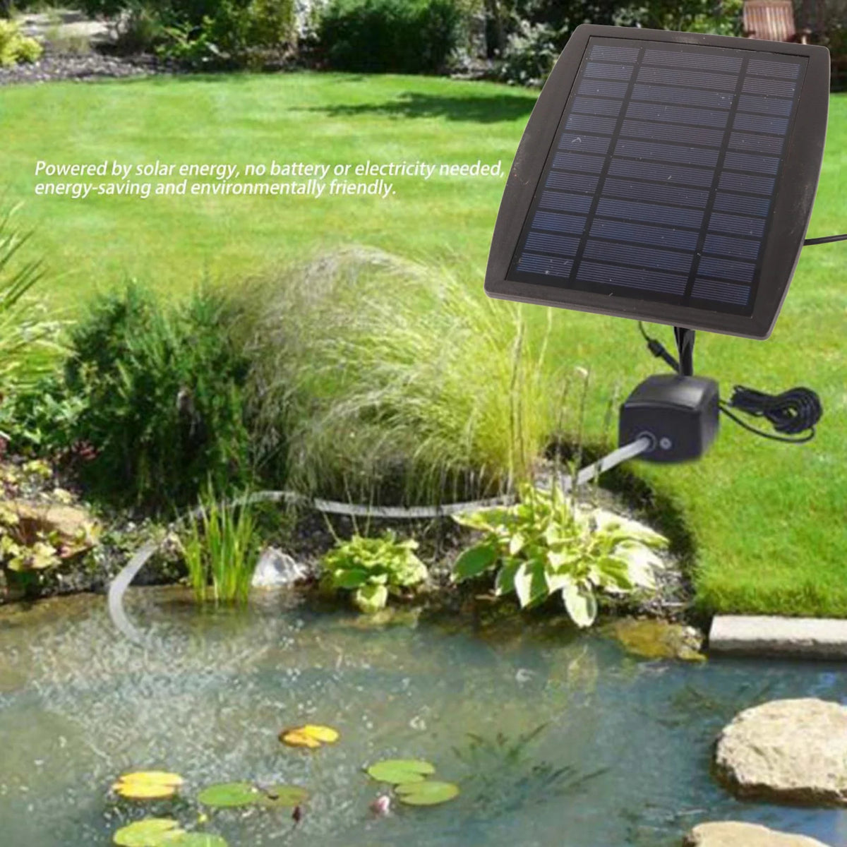 Solar Oxigenador Aireador Bomba de Aire para Piscina Estanque Pecera A84854