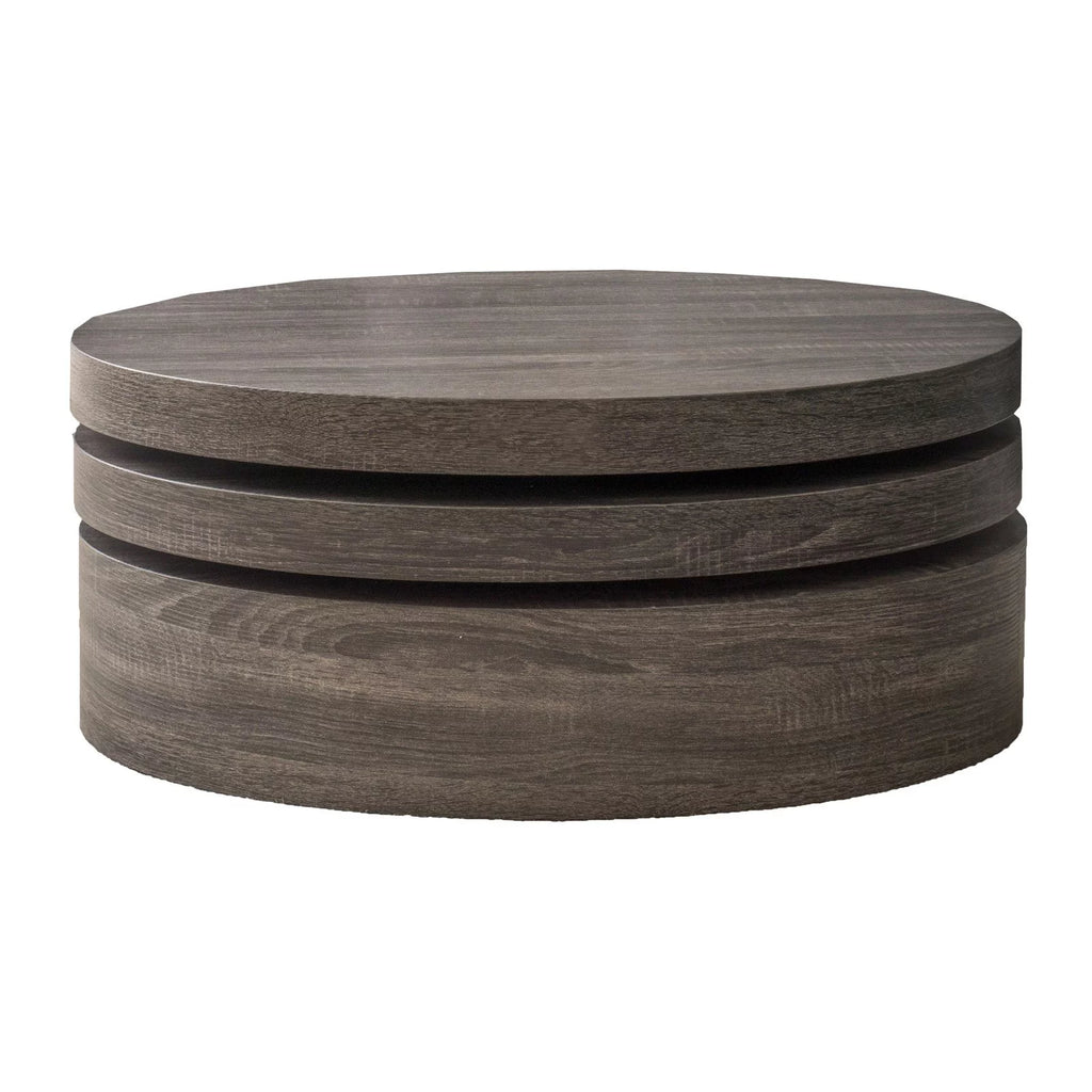 Oval Rotating Wood Coffee Table E534