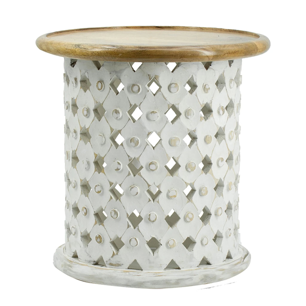 White and Brown Wooden Side Tables 2ct R7833