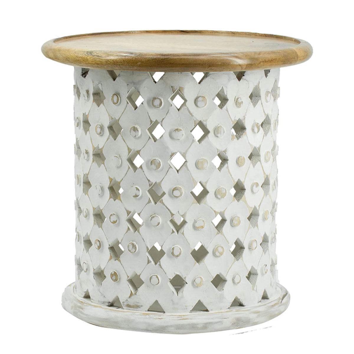 White and Brown Wooden Side Tables 2ct R7833