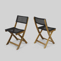 2pk Acacia Wood Foldable Patio Bistro Chairs Teak K662