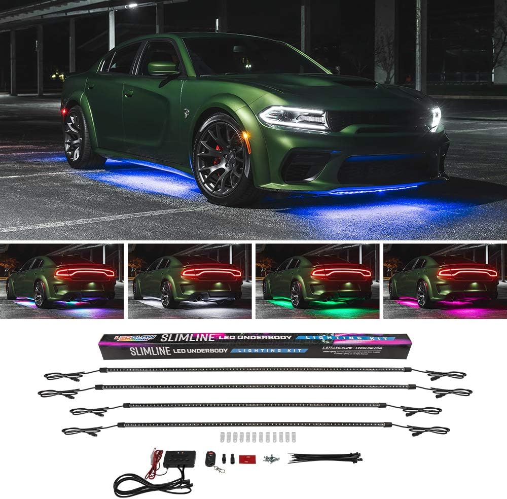 4pc Multi-Color LED Underbody Lighting Kit with Control Box & Remote F21669