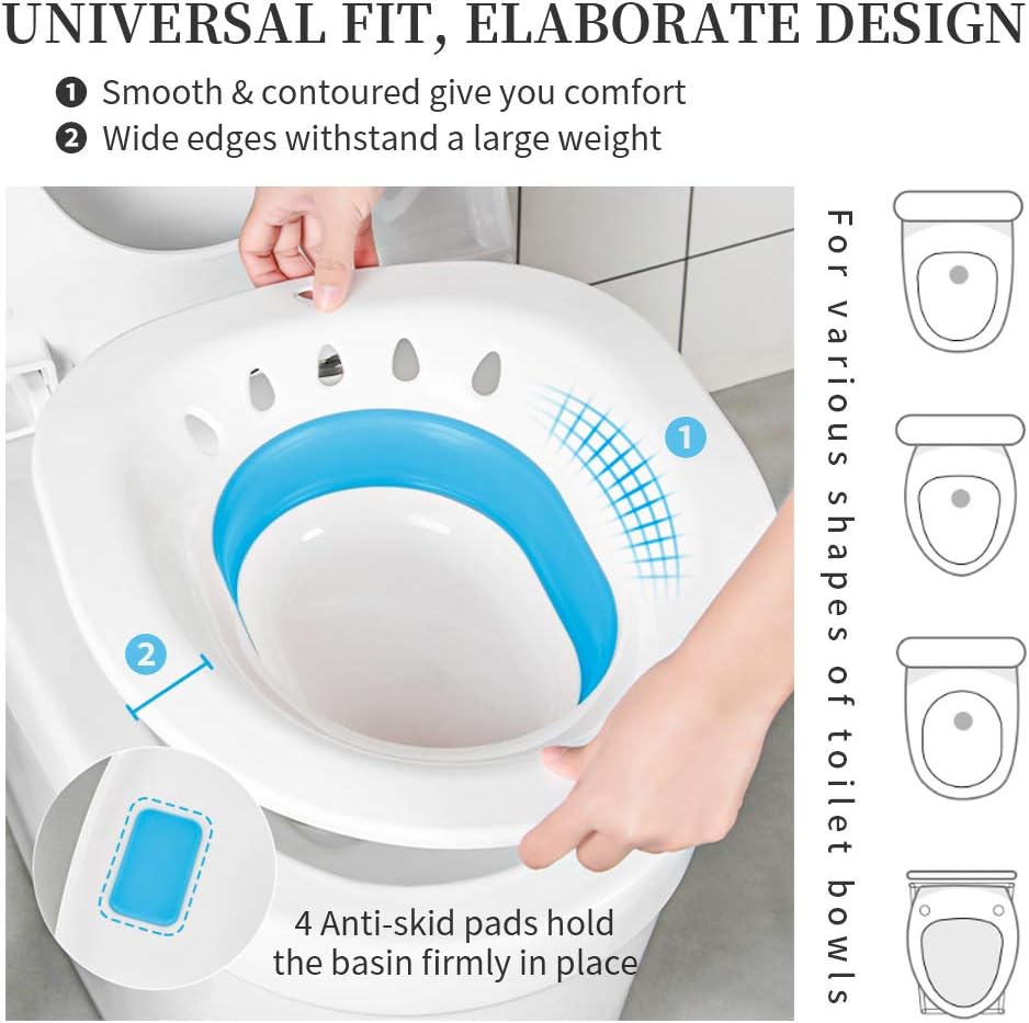 Foldable Sitz Bath Basin for Toilet Seat Y91973