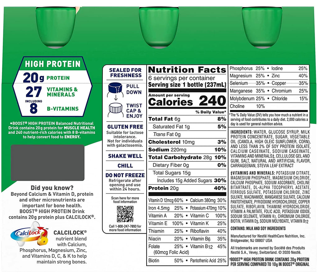 Creamy Strawberry 6 ct. 8 fl. oz. Bottles Pack of 3 High Protein L296061