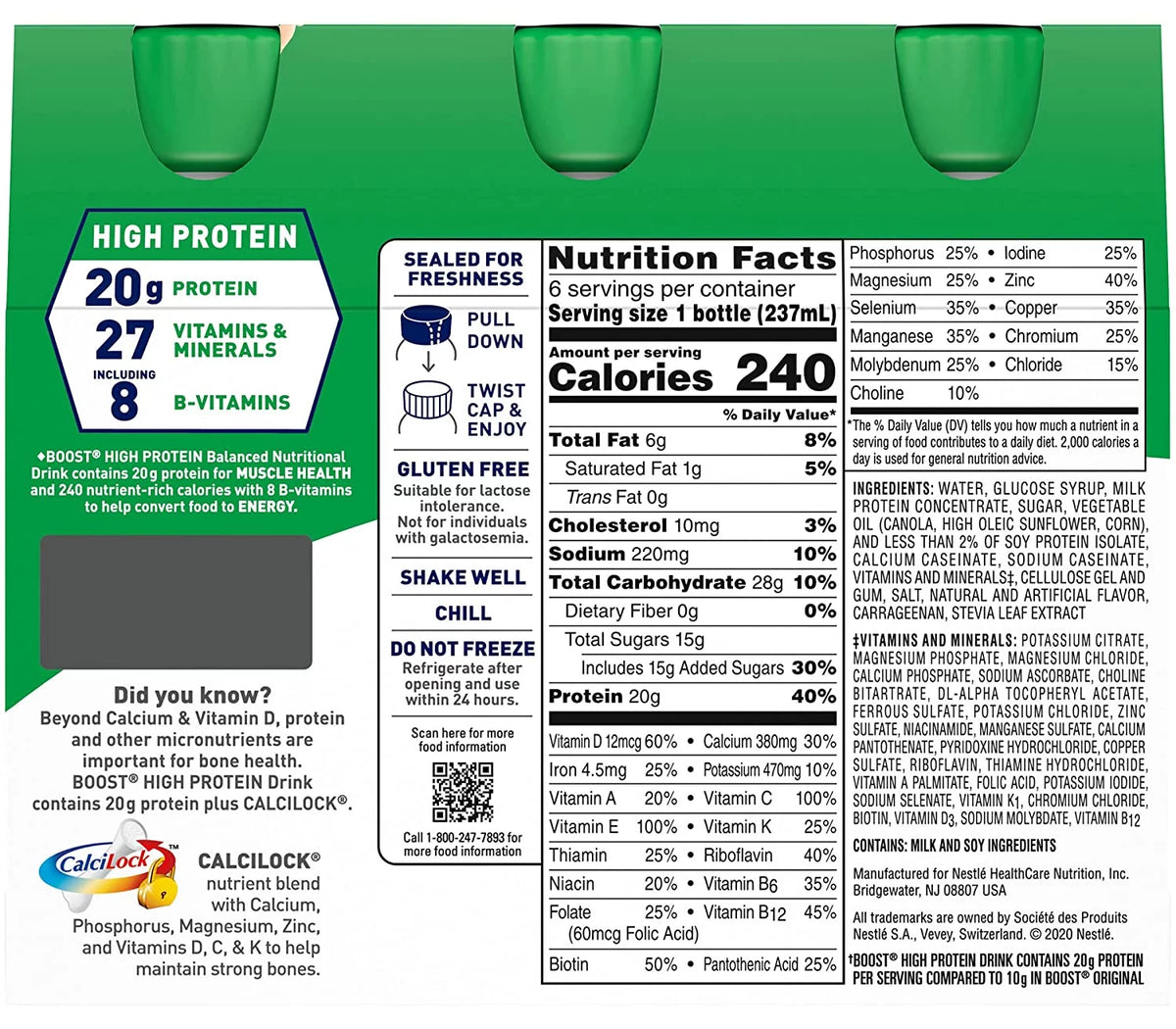 Creamy Strawberry 6 ct. 8 fl. oz. Bottles Pack of 3 High Protein L296061