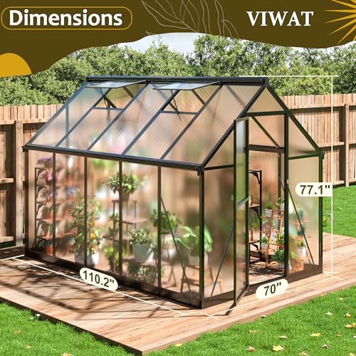 Black Aluminum Polycarbonate Greenhouse X472
