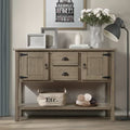 Antique White Wooden Sideboard Buffet with 2 Drawers 2 Cabinets and Lower Shelf B35544