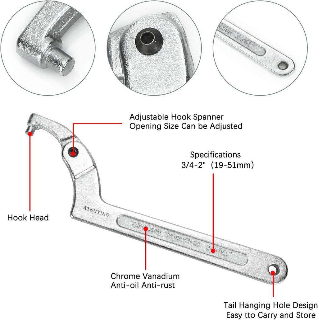 4 Pc Adjustable C Pin Spanner Wrench Set W33320