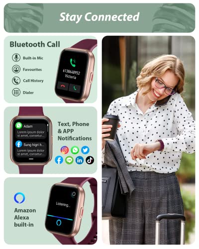 Black 1.8" Touch Screen Smart Watch with Heart Rate Sleep Tracking O2986