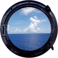 Black Porthole Window 15" Nautical Wall Hanging L4367