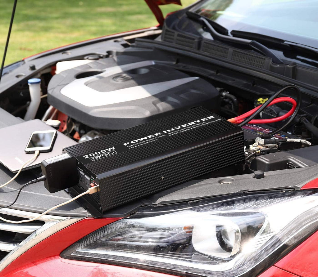 2000W Power Inverter 12V to 110V Modified Sine Wave with 4 AC Outlets N906