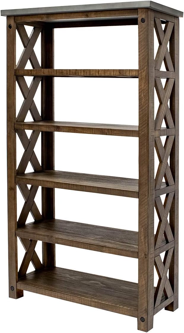 Brown Open Shelf Bookcase P634
