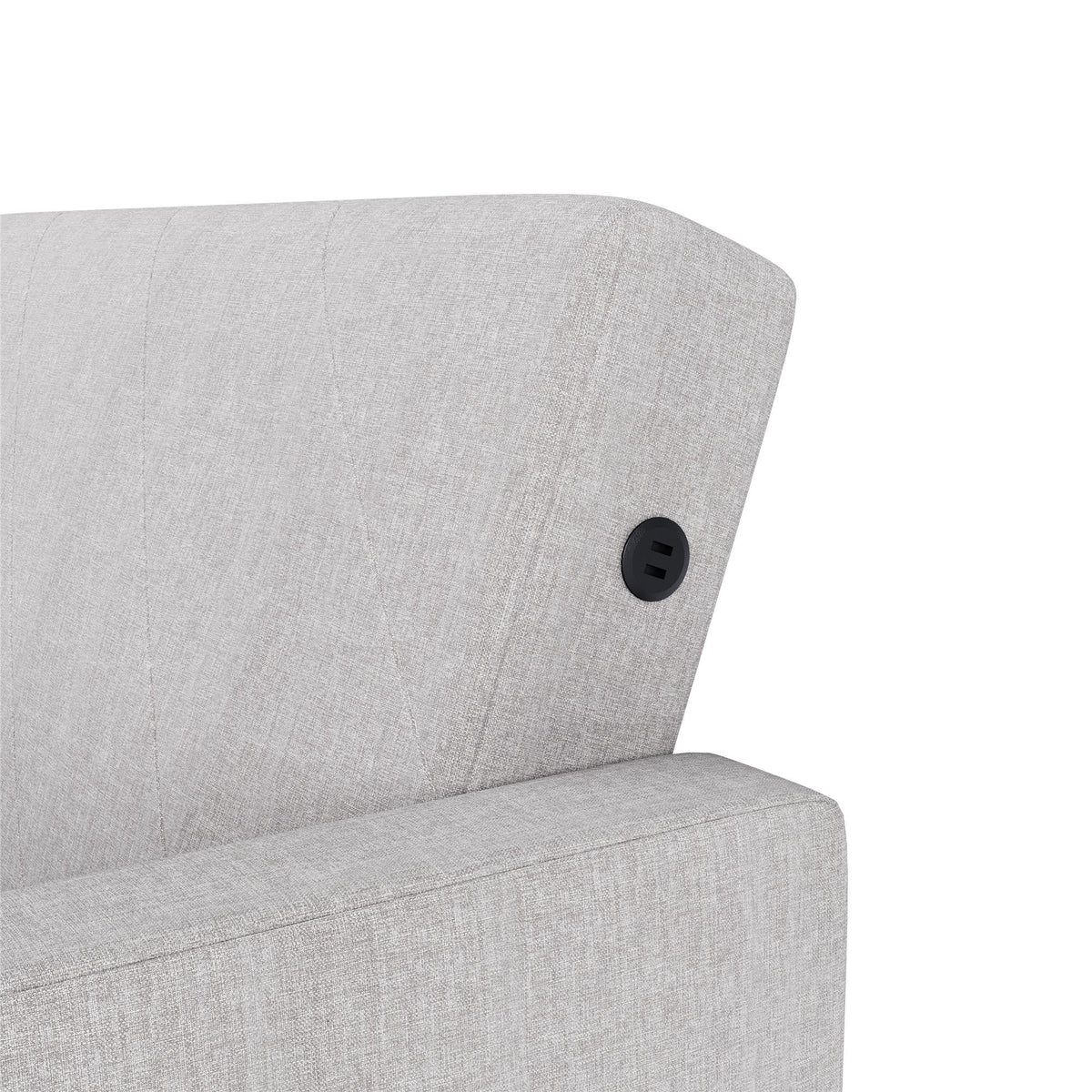 Light Gray Linen Convertible Sofa Bed with USB Port A406