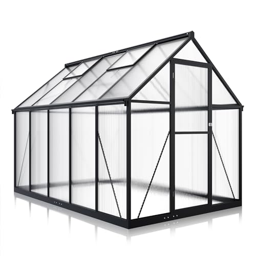 Black Aluminum Polycarbonate Greenhouse X472