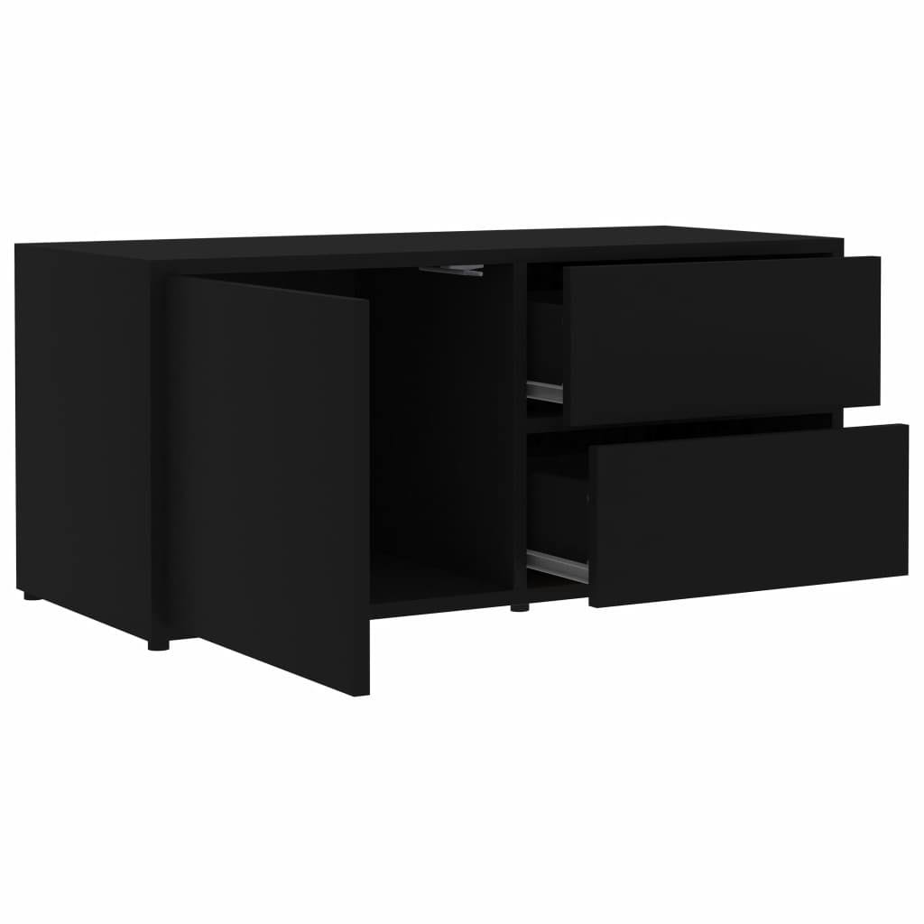 Black Chipboard TV Cabinet Q1906